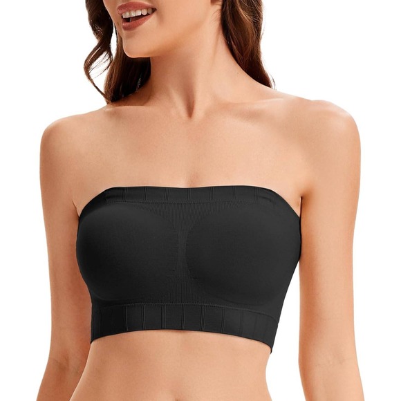 2 Pack Tan & Black Strapless Bras with Silicone Grip and Convertible Strap Small - Picture 4 of 10